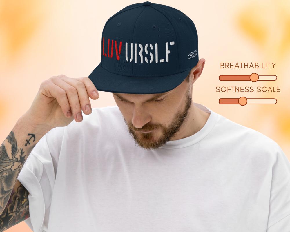 LUV URSELF Snapback Hat, Embroidered Adjustable Cap