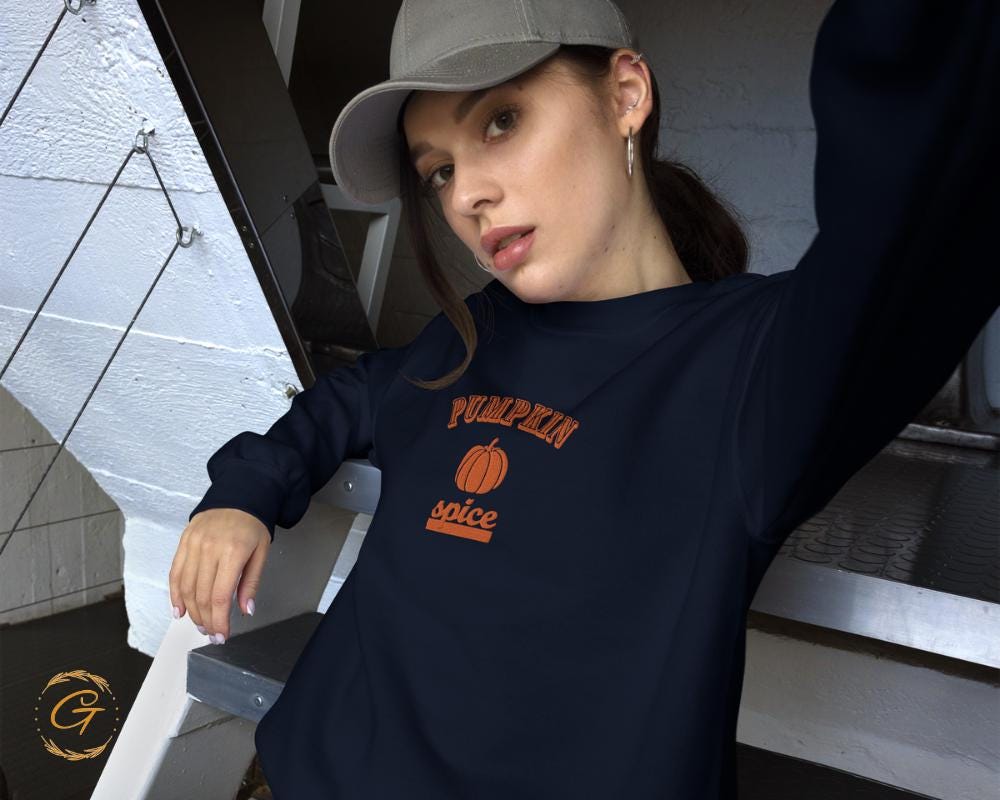 Halloween Sweatshirt, Pumpkin Spice Fall Themed Pullover, Cozy Pumpkin Spice Sweatshirt, Autumn Long-Sleeve Shirt Warm-Up Top Casual Sweater