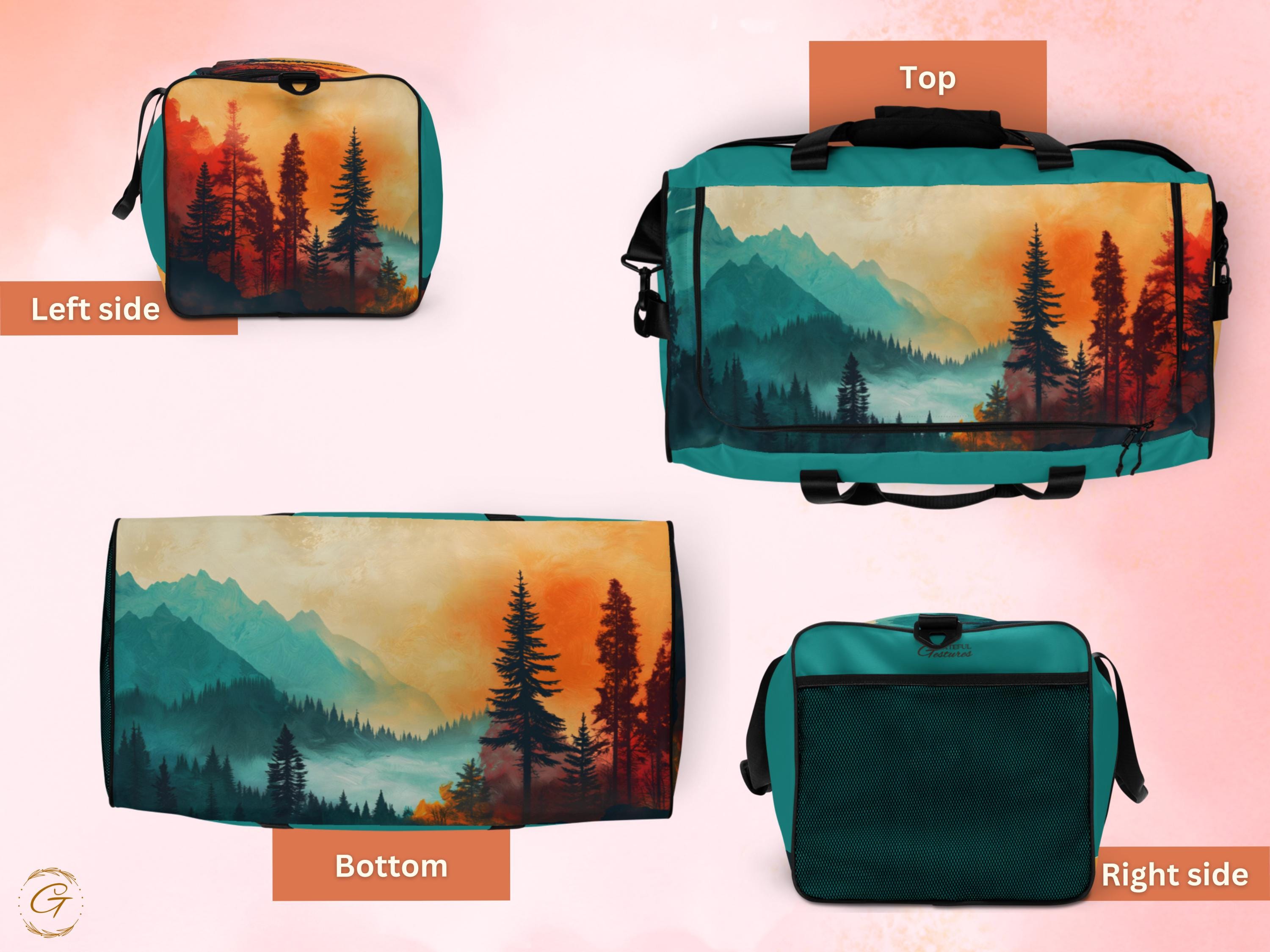Custom AOP Travel Duffle Bag - Scenic Forest Design