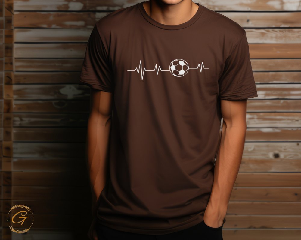 Soccer Heartbeat Graphic Design Men's T-shirt Product Type