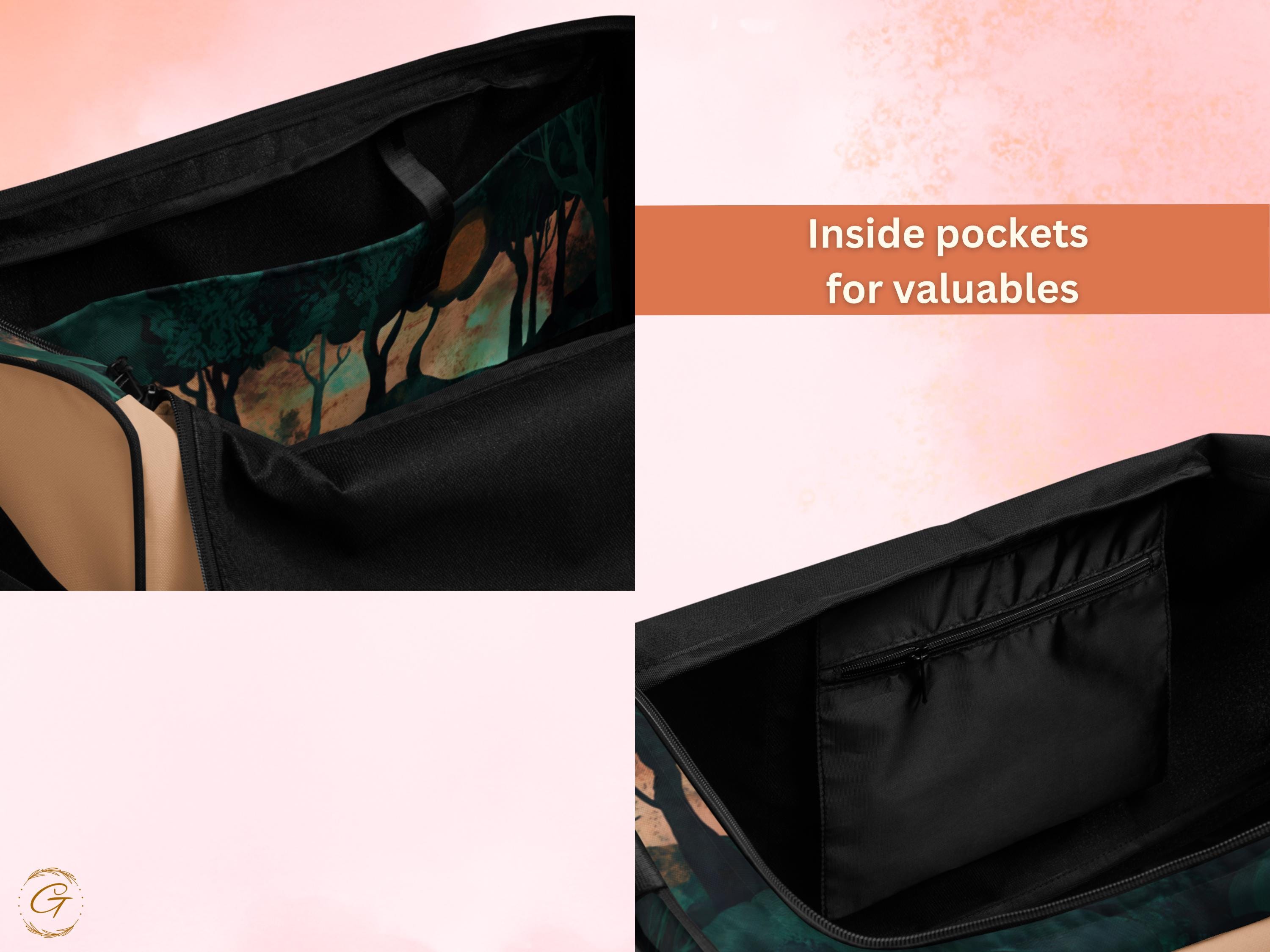 Custom AOP Forest Duffle Bag Sunset Woodland Design
