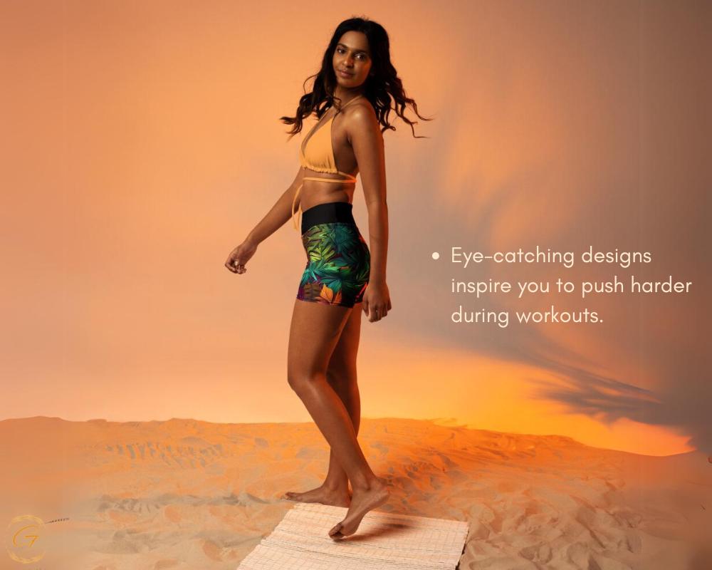 Serene Botanical Pastel Yoga Leggings and Shorts