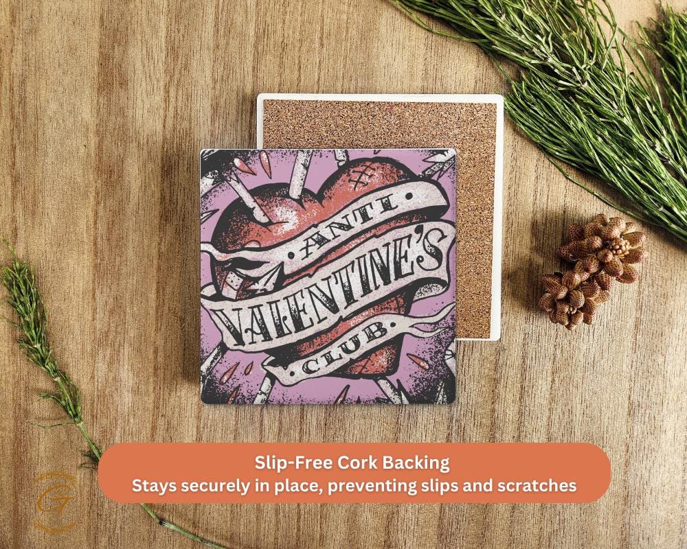 Anti Valentines Club Torned Heart Square Soapstone