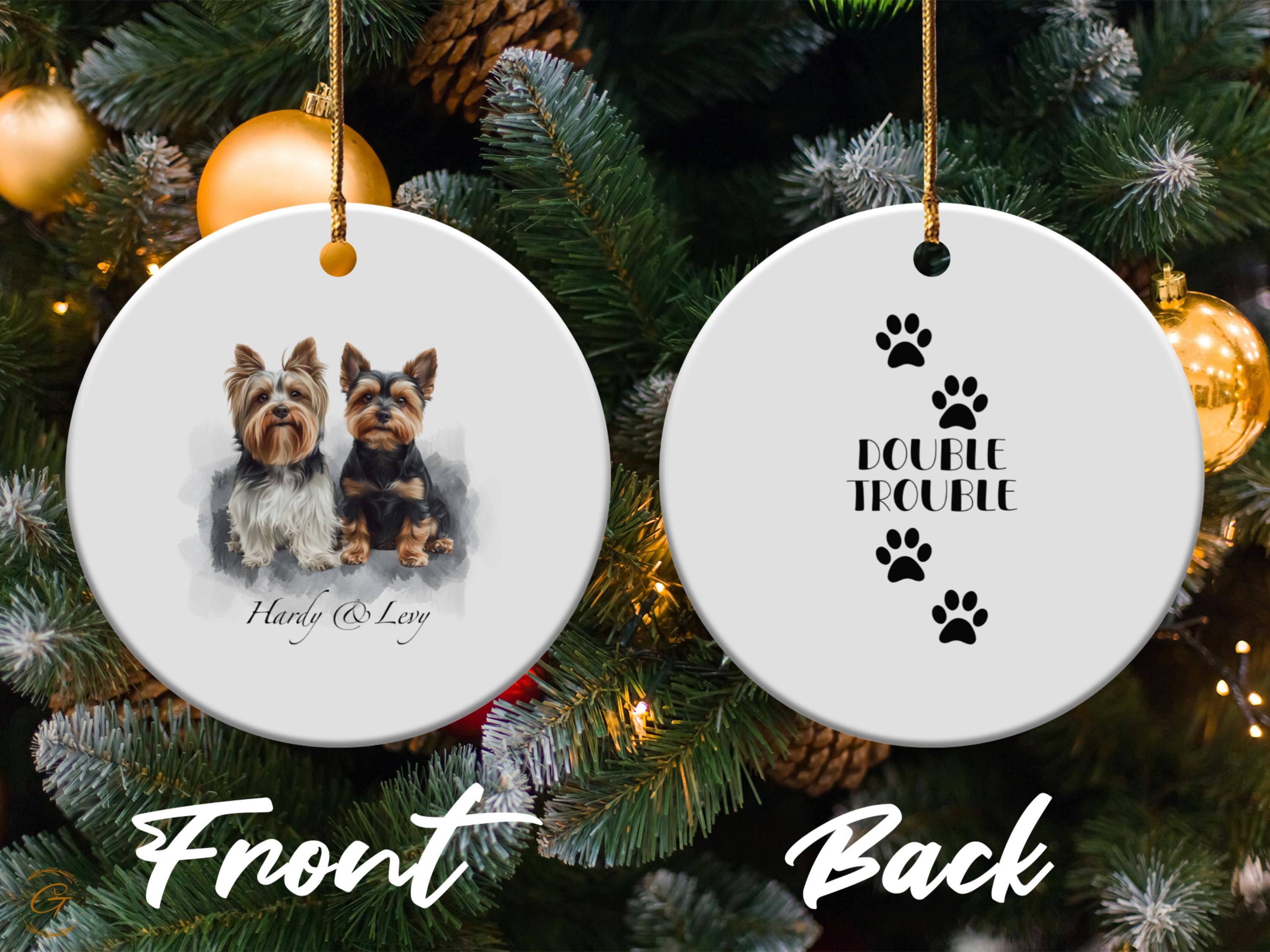 Cute Yorkie Dog Ornament, Personalized Gift for Dog Lover
