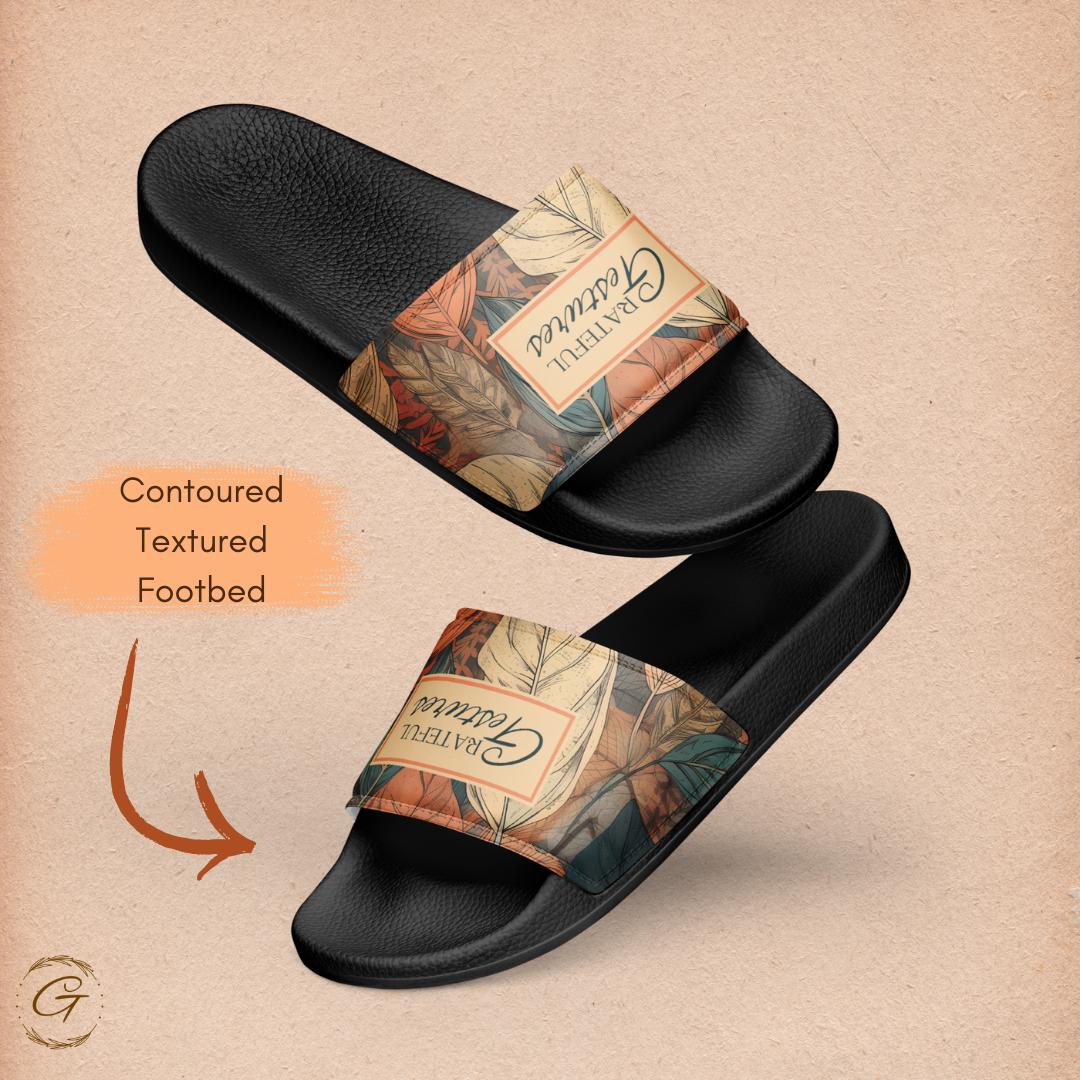 Men’s Pastel Earth Floral Slides
