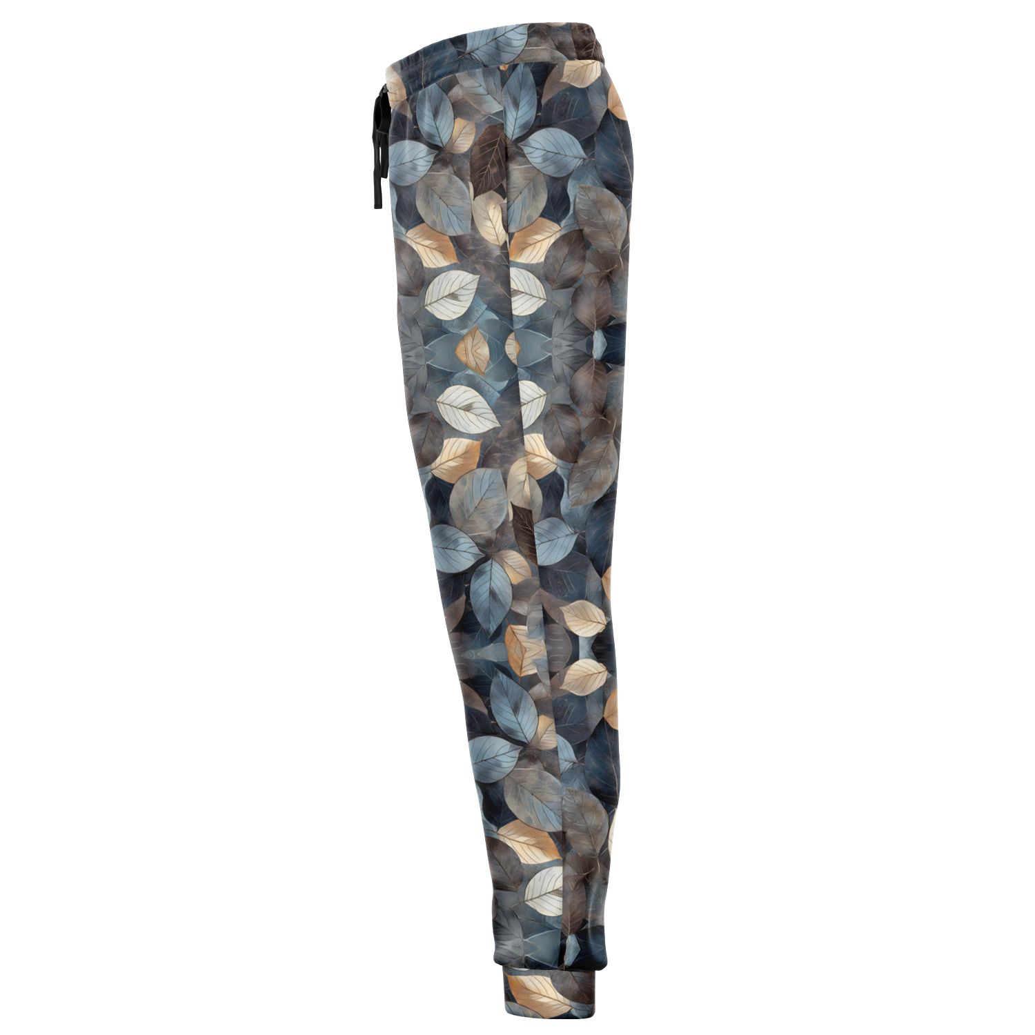 Two-Tone Leaf Print Joggers – Aesthetic Nature-Inspired Sweatpants