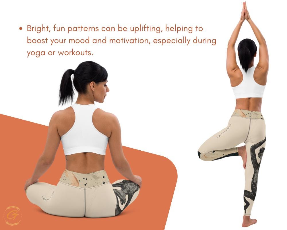Abstract Beige Splatter AOP Yoga Leggings and Shorts | Unique AOP High-Waisted Activewear | Comfortable Gym Yoga Legging & Shorts for Women