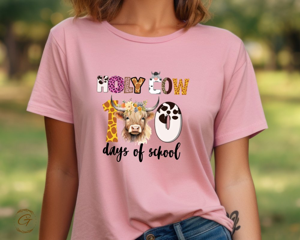 Holy Cow 100 Days of School Graphic T-shirt product type