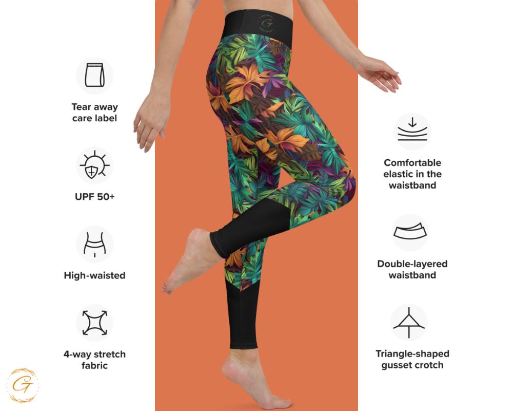 Serene Botanical Pastel Yoga Leggings and Shorts