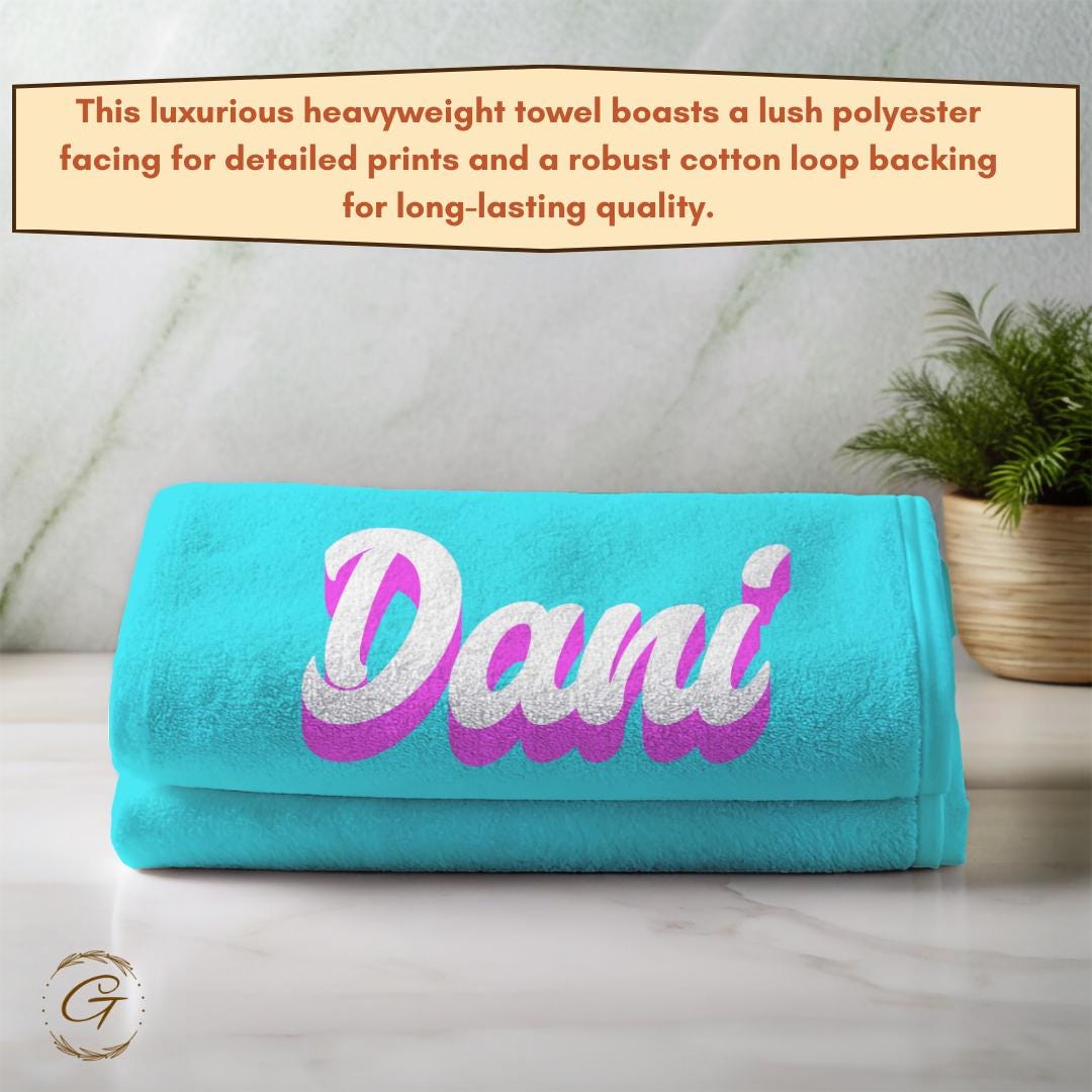 Colorful Beach Towel with Custom Name
