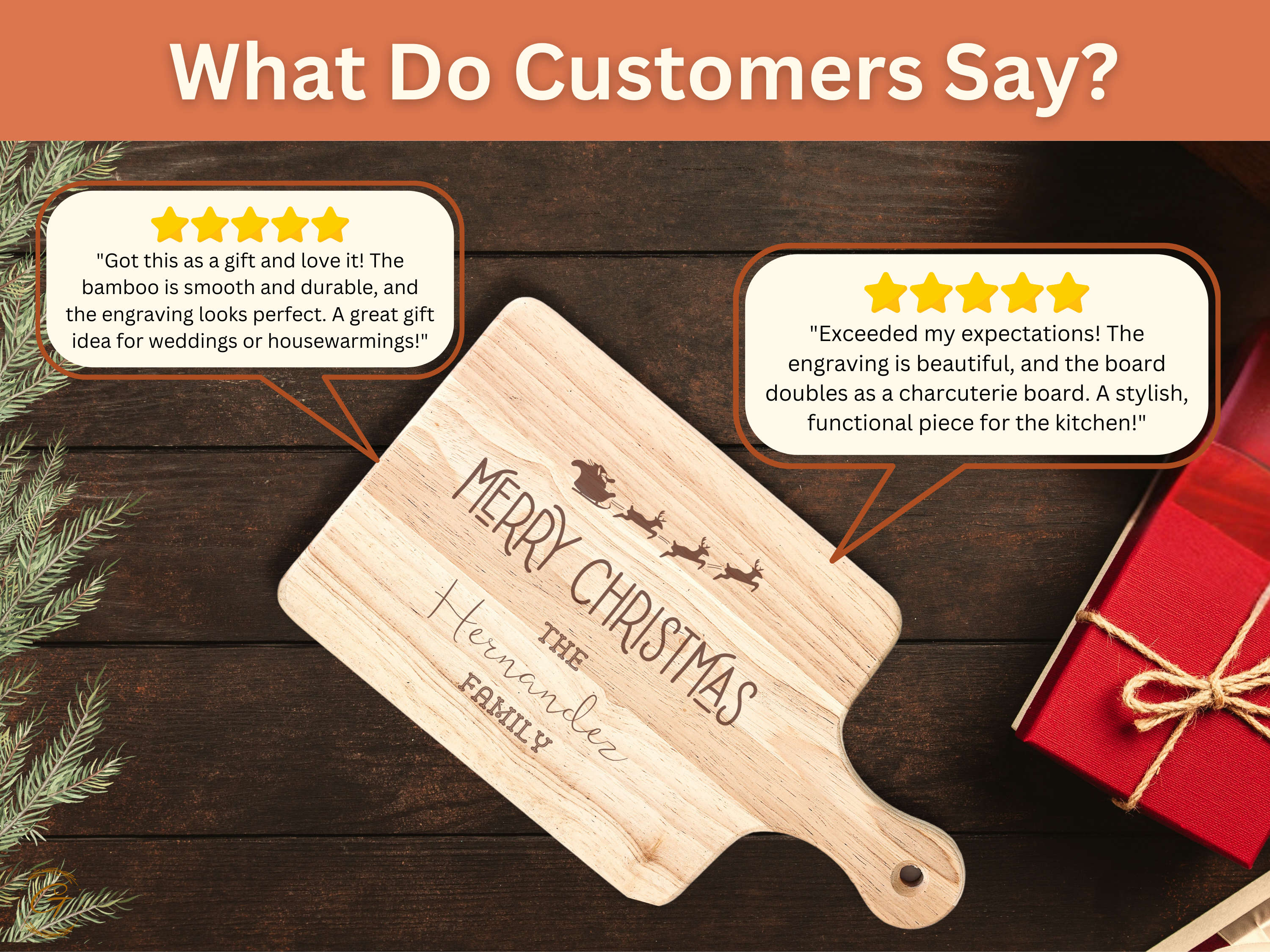 Personalized Merry Christmas Cutting Board