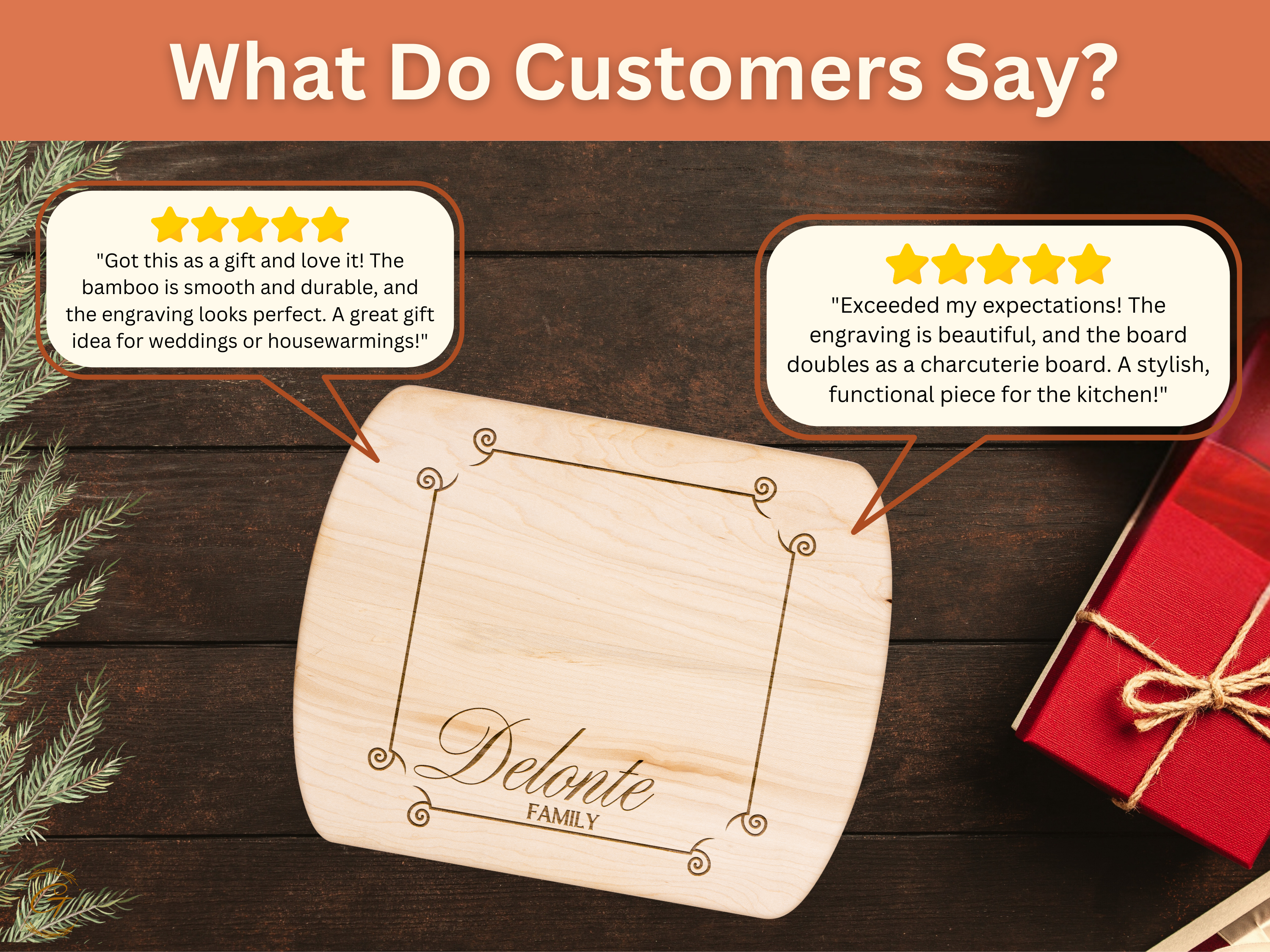Personalized Hardwood Oval Cutting Boards