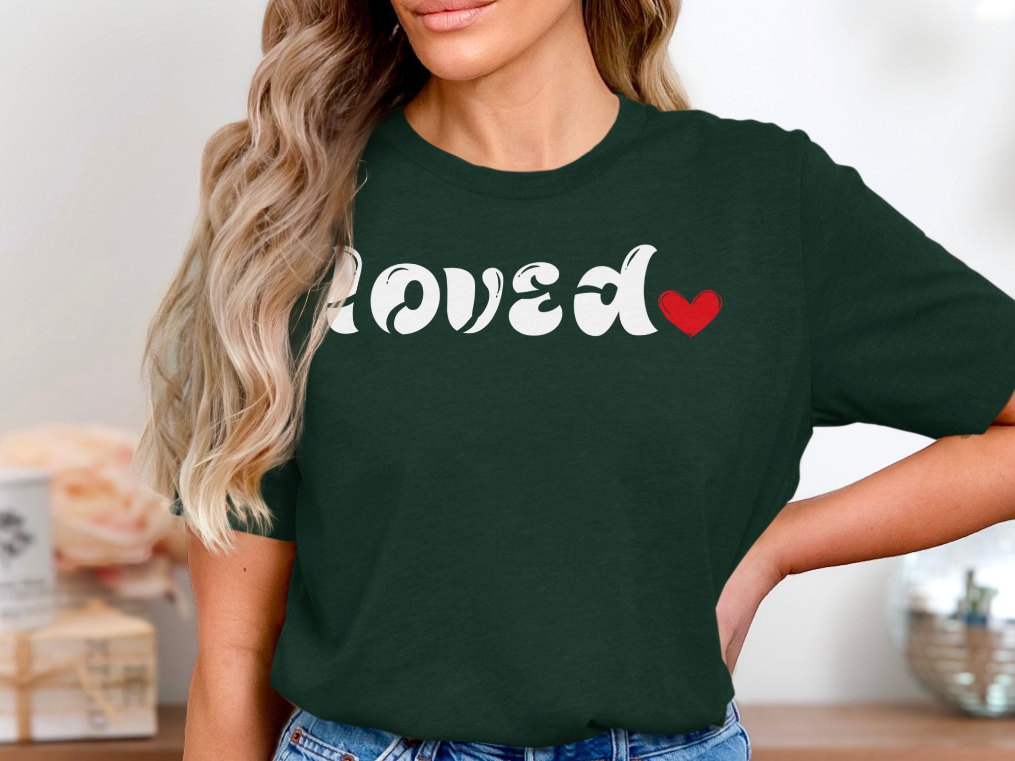 Loved Heart Design Graphic Tee Shirt product