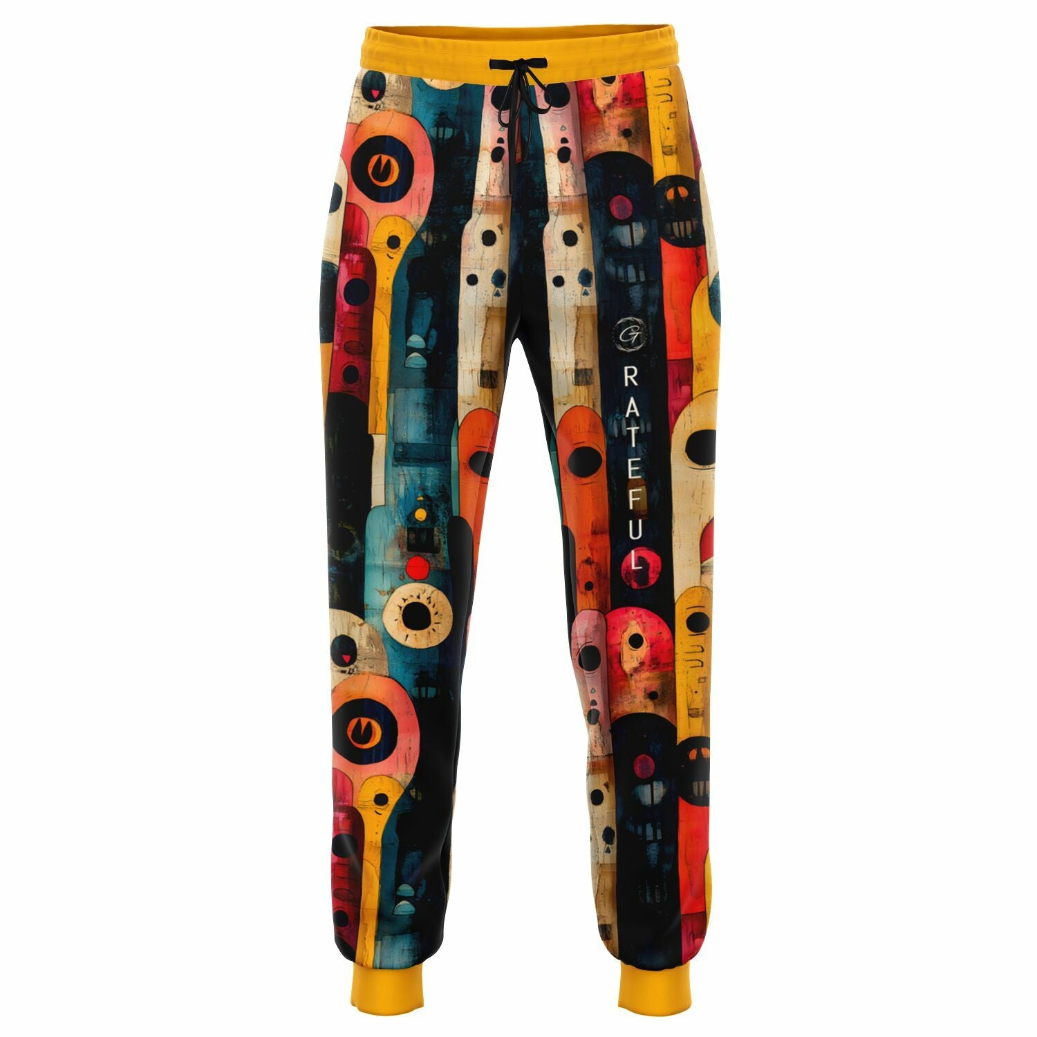 Abstract Retro Art Joggers – Bold Colorful Sweatpants for Men & Women