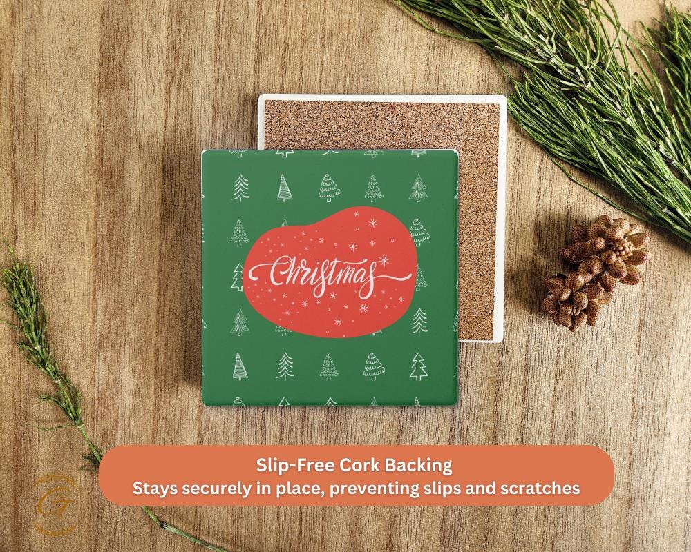 Soapstone Coaster Christmas Design