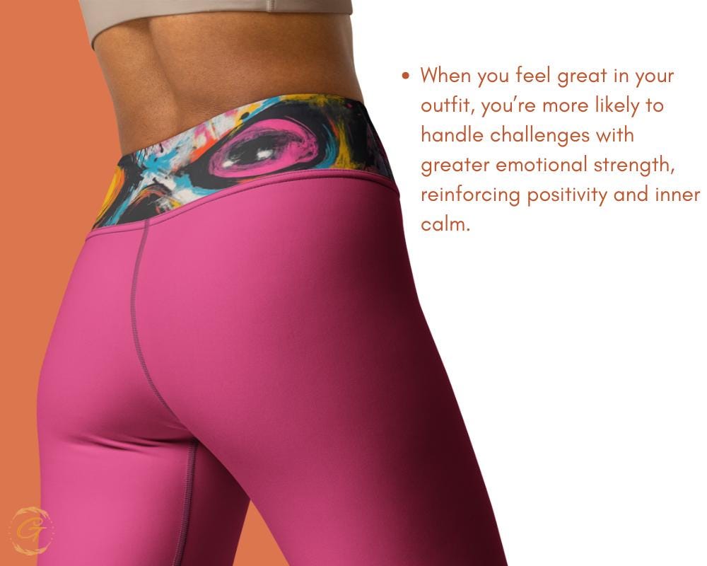 Pink Yoga AOP Leggings and Shorts for Women- Boho Abstract Pattern- High-Waisted Activewear for Workout, Yoga, and Running, Ideal Yogis Gift