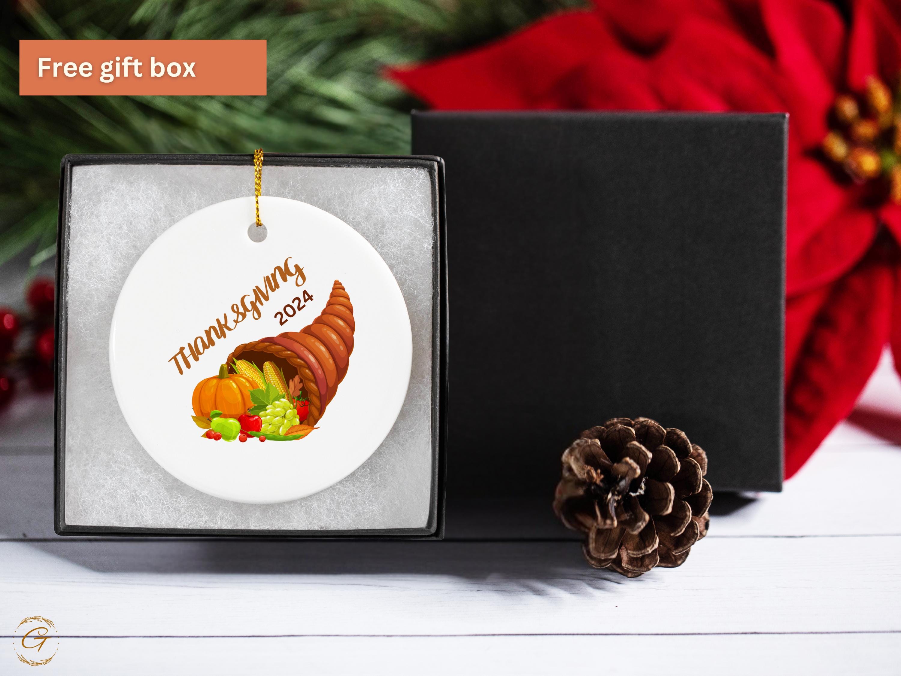 Thanksgiving 2024 Cornucopia Ornament, Fall Harvest Ornaments, Thanksgiving Christmas Tree Decor, Autumn Seasonal Keepsake Gift, Ideal Gifts