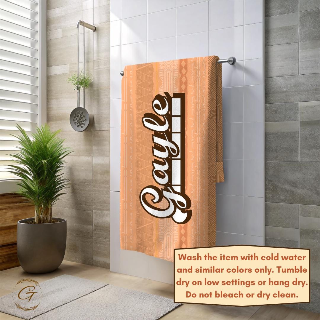 Aztec Design With Personalized Name Beach Towel