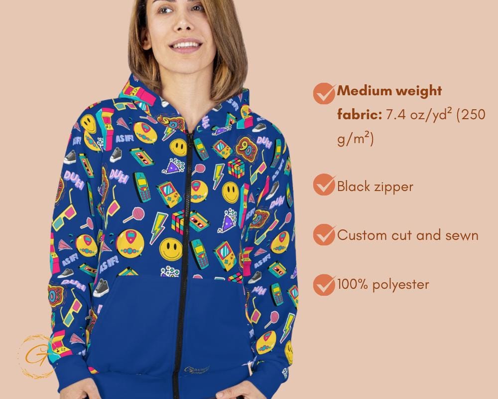 90's Nostalgia Unisex Zip Hoodie