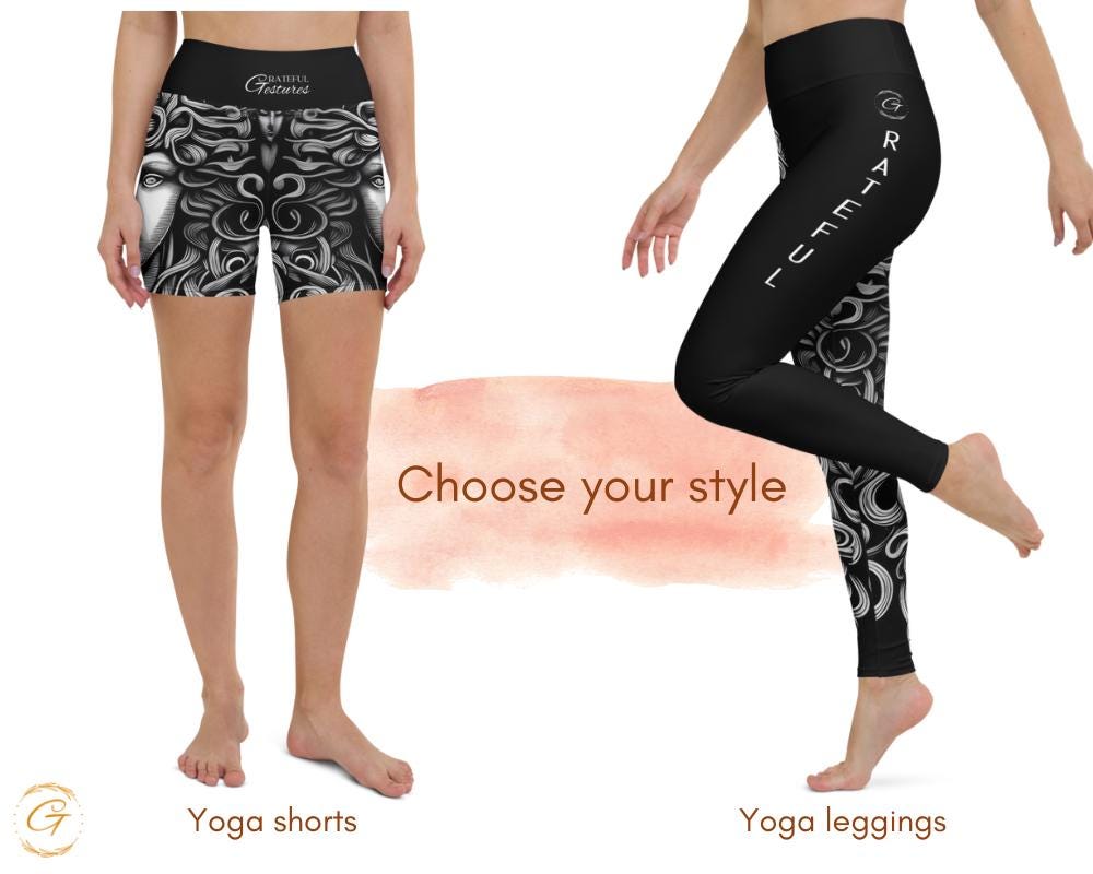 Medusa AOP Design Yoga Shorts and Leggings Comfortable High Quality Activewear Perfect for Workouts Yoga Everyday Wear Comfy Stretchy Fabric