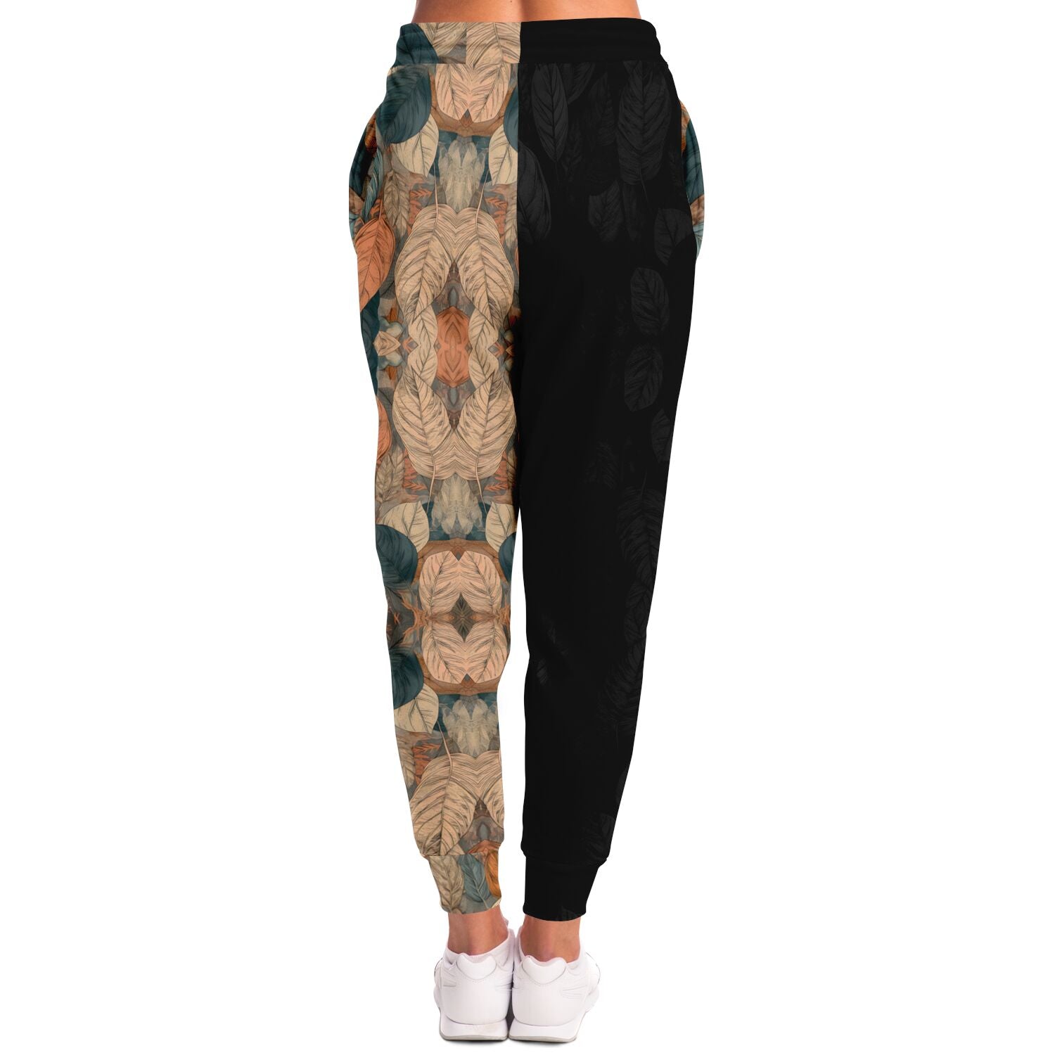 Earthy Leaf Print Joggers – Boho Aesthetic Sweatpants