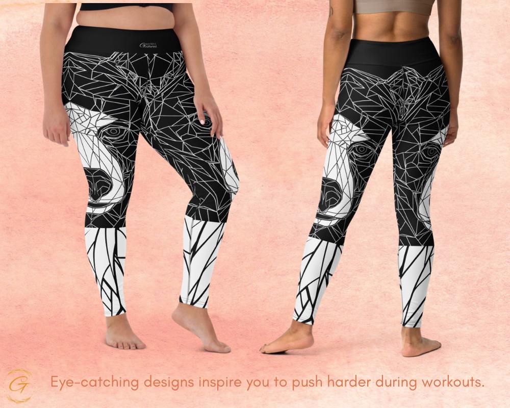 Geometric Bear AOP High-Waisted Yoga Pants