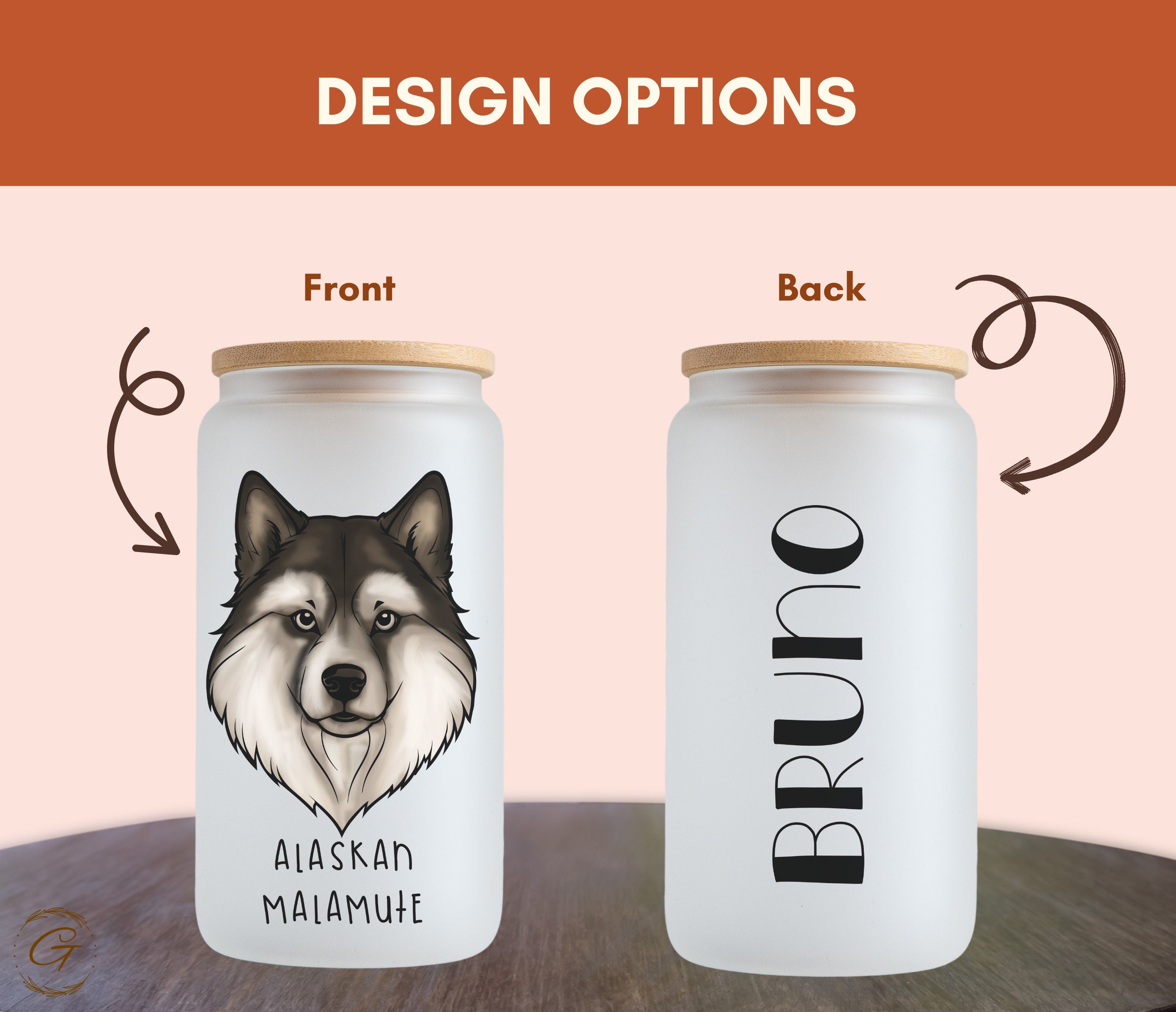 Custom Alaskan Malamute Dog Frosted Tumbler with Name Premium Dog Lover Gift Personalized Glassware for Special Occasions Thoughtful Present