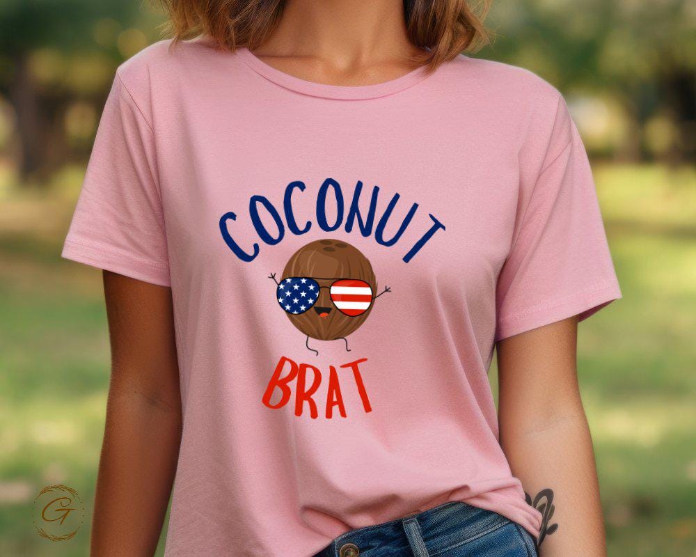 Coconut Brat T-Shirt, Graphic Coconut in Sunglasses Tee