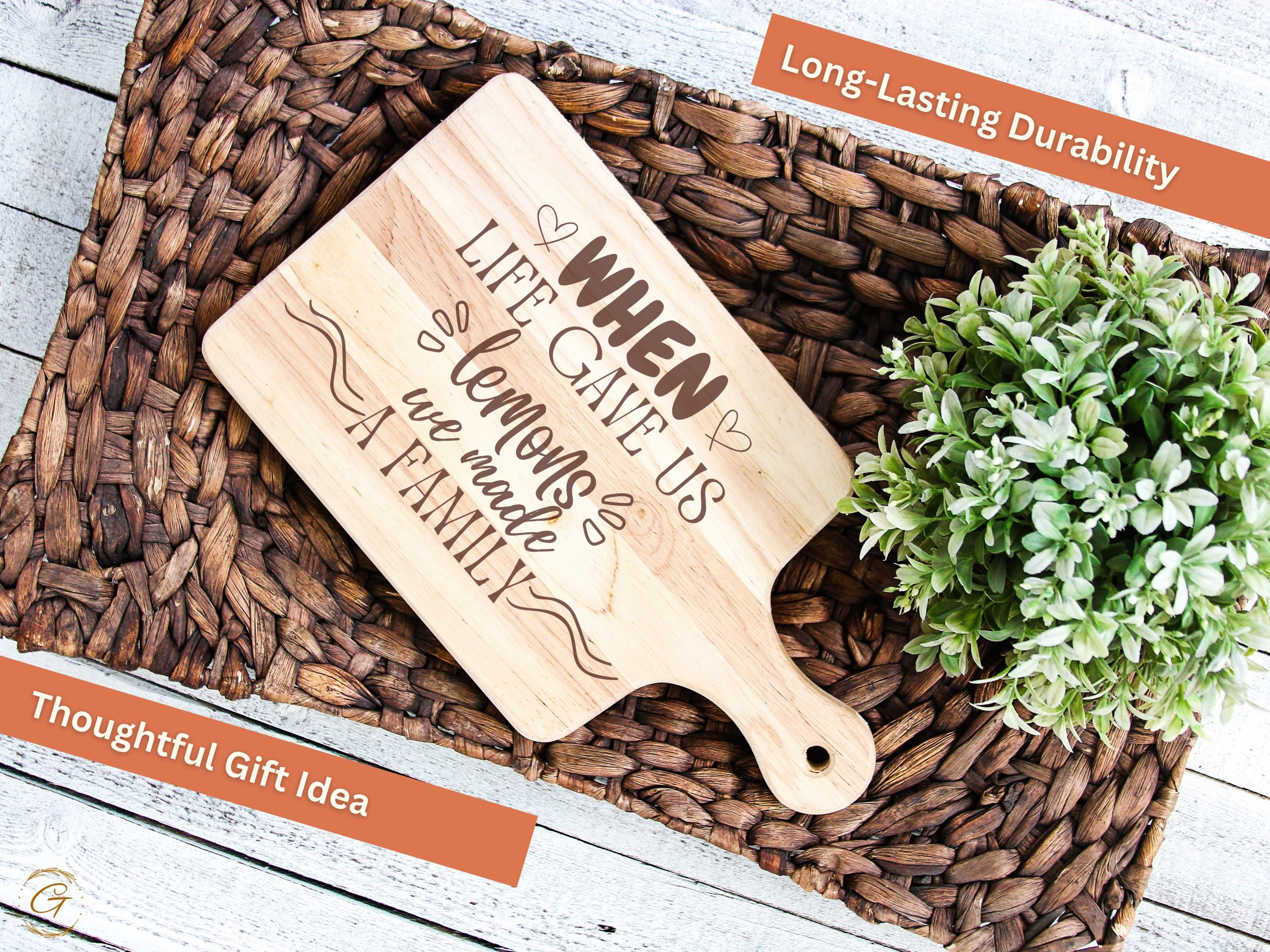 When Life Gave Us Lemons Cutting Boards | Engraved Hardwood Kitchen Gifts | Rustic Lemon-Themed Board | American-Made for Cooking & Serving