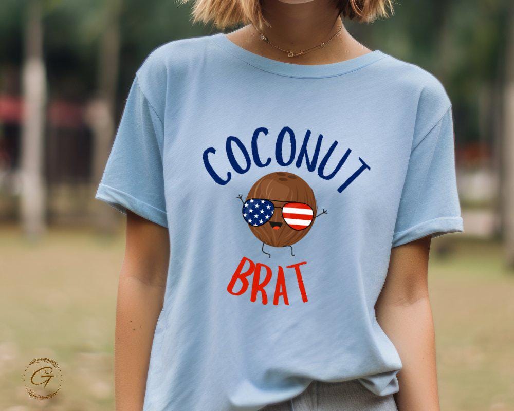 Coconut Brat T-Shirt, Graphic Coconut in Sunglasses Tee