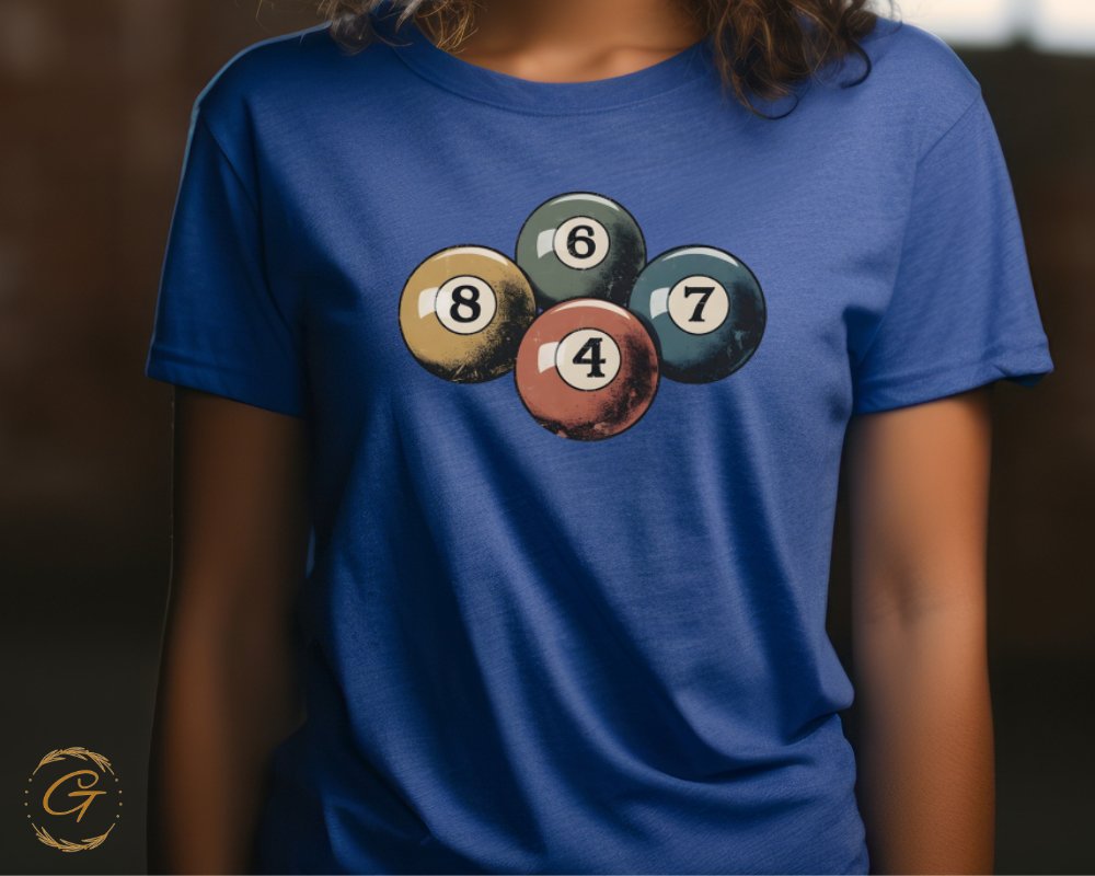 Unique Pool Balls Design Blue T-shirt product type