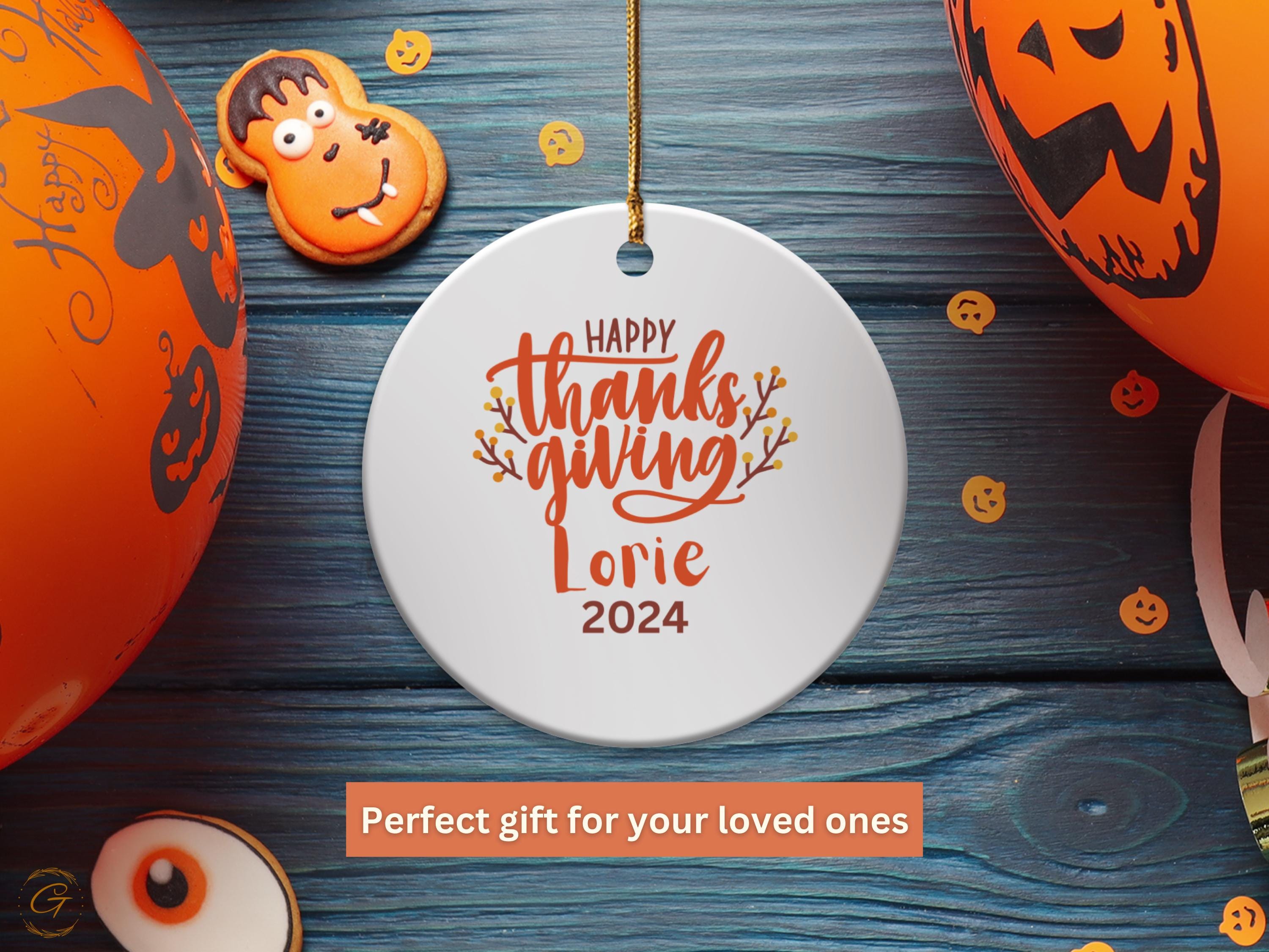 Personalized Thanksgiving Ornament, 2024 Festive Decoration Gift, Holiday Keepsake with Custom Name, Holiday Season Customized Keepsake Gift
