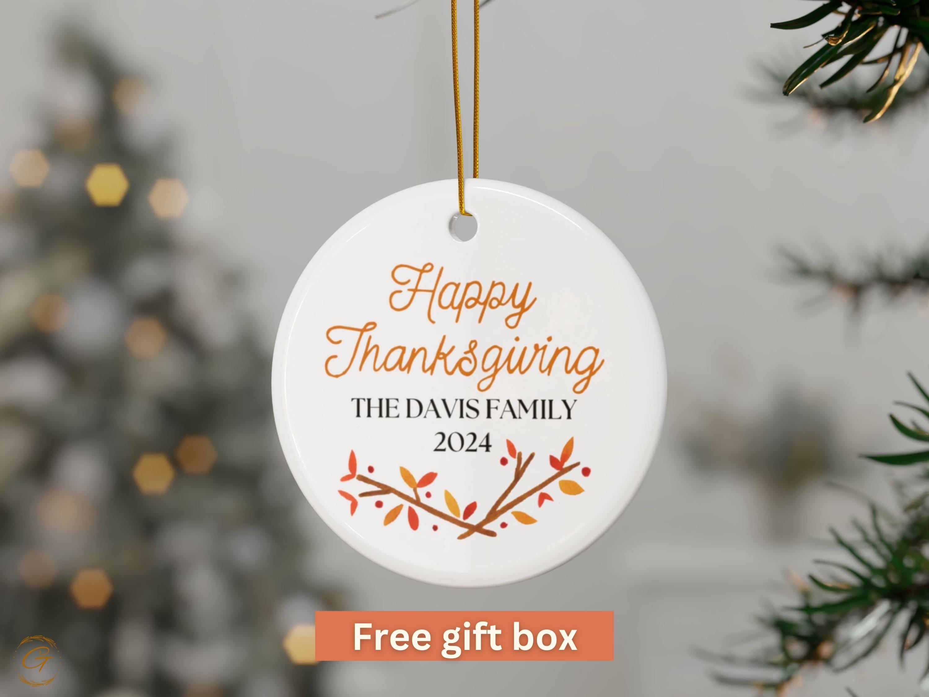 Personalized Thanksgiving Ornament, Family Thanksgiving Ornament 2024, Personalized Thanksgiving Decoration, Custom Family Holiday Ornaments