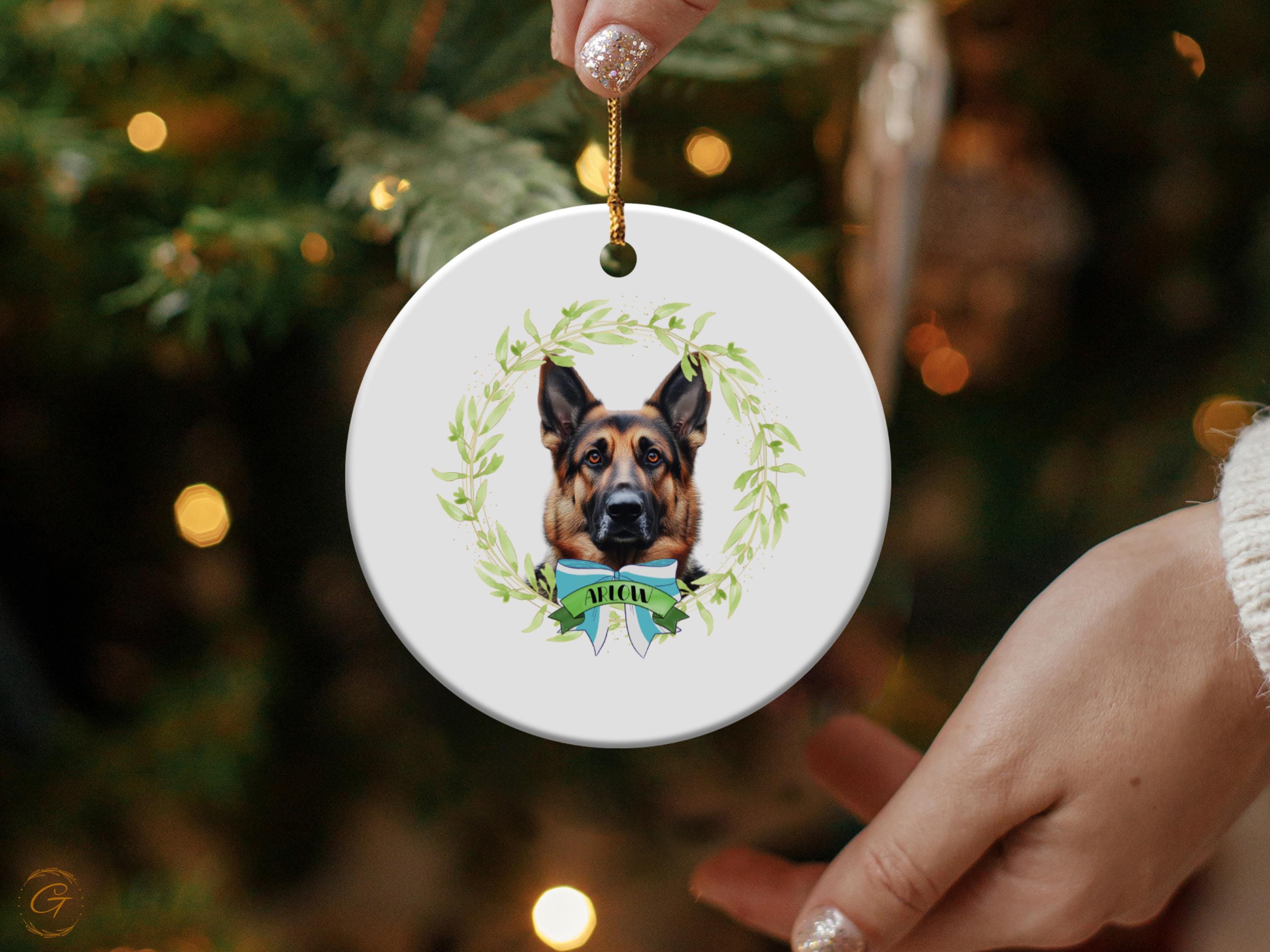 German Shepherd Dog Ornament, Personalized Pet Keepsake