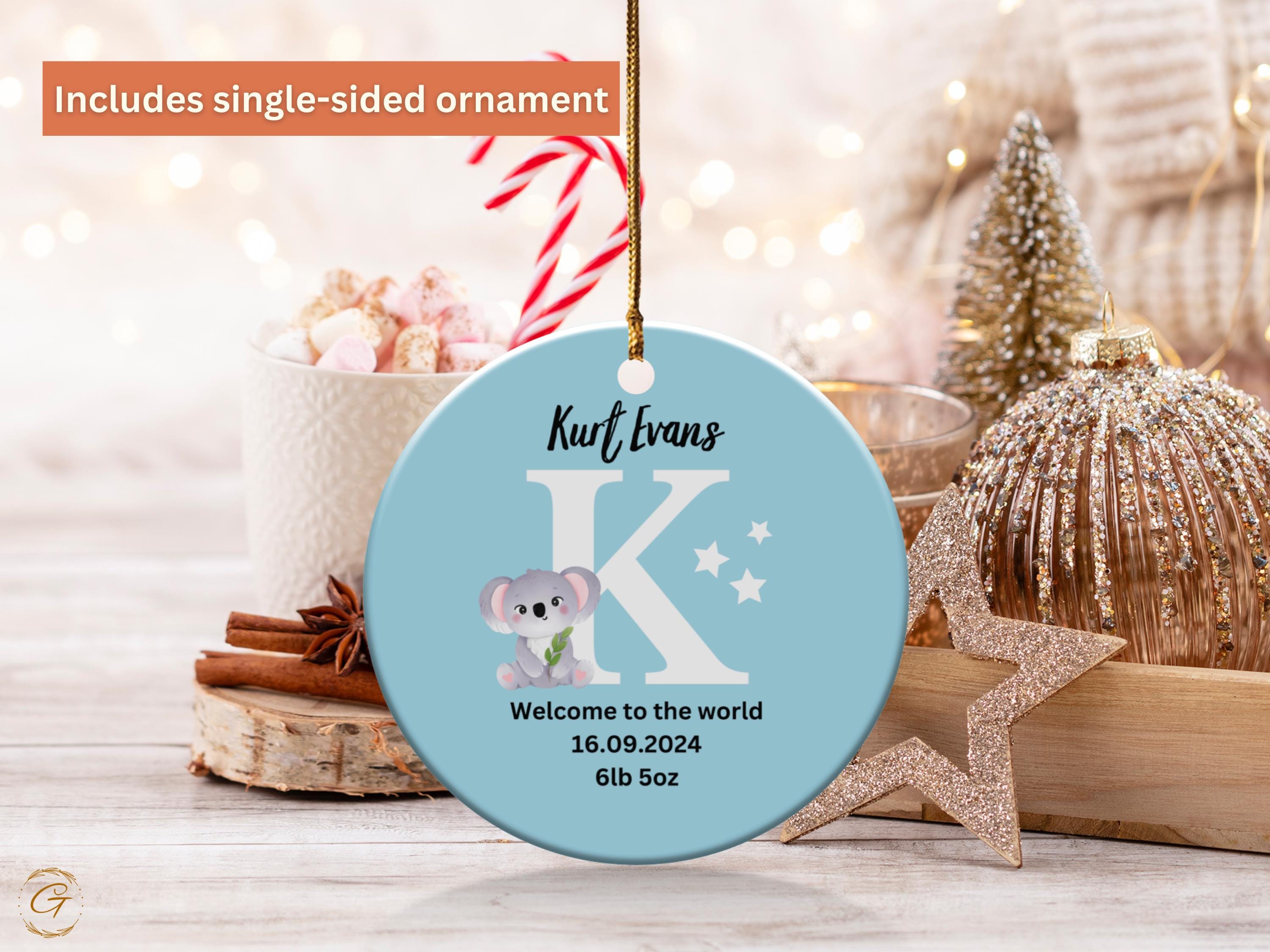 Personalized Baby Koala Ornament, Nursery Decor