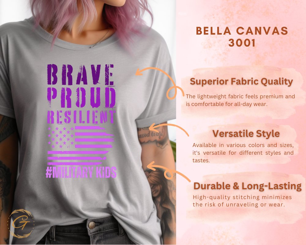 Brave Proud Resilient Military Kids T-shirt product