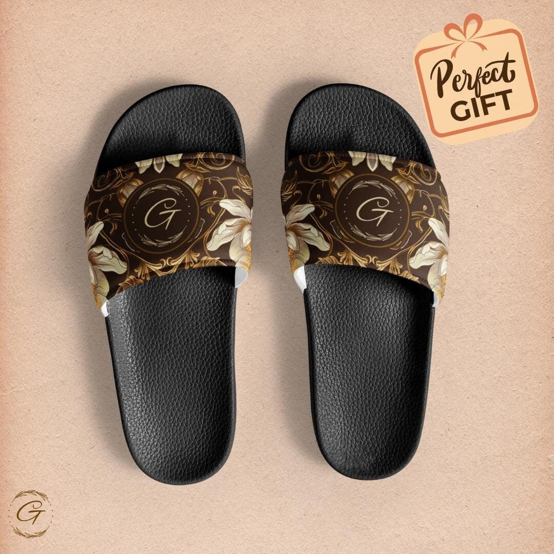 Magnolia Floral Design Stylish Men's Slides Men's Summer Slippers