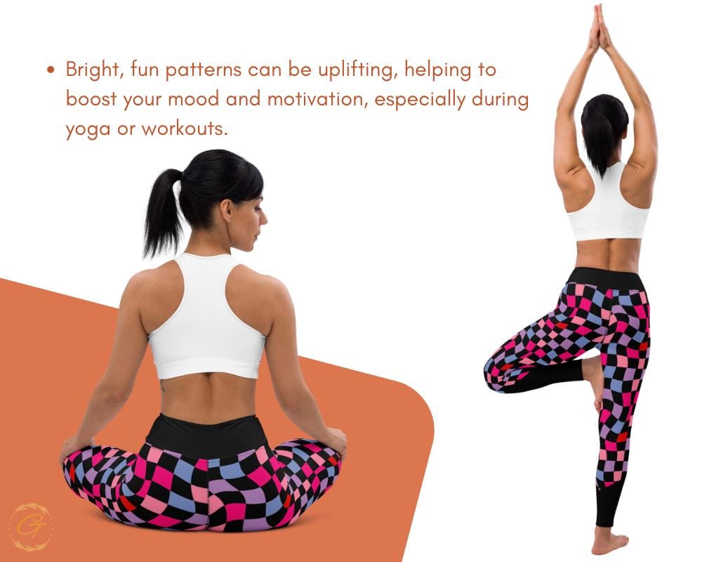 Vibrant Checkered Design Yoga Shorts and Leggings Comfortable High Quality Activewear Perfect for Workout Yoga Everyday Wear Stretchy Fabric