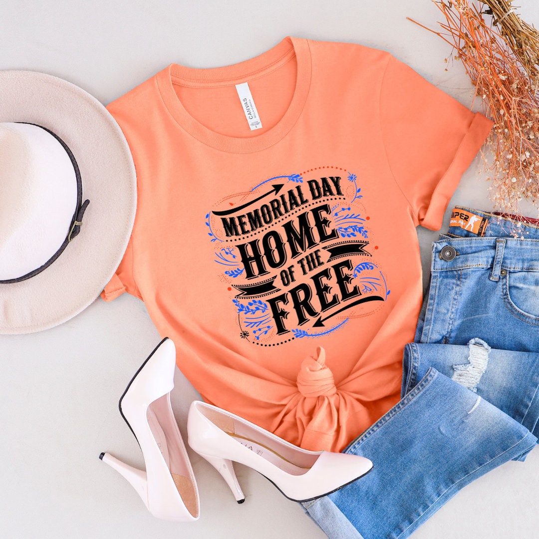 Memorial Day "Home of the Free" T-Shirt – Patriotic American Flag Graphic Tee