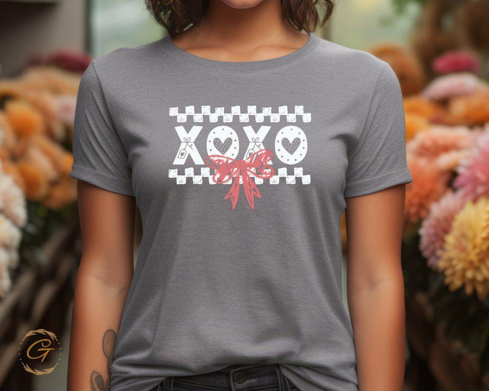 Valentines T-Shirt, Cute XOXO Graphic Tee for Women