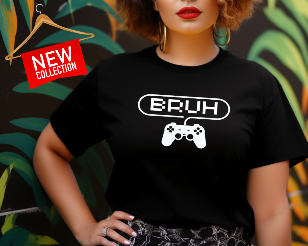 New Collection Bruh Graphic Gaming Controller Shirt product