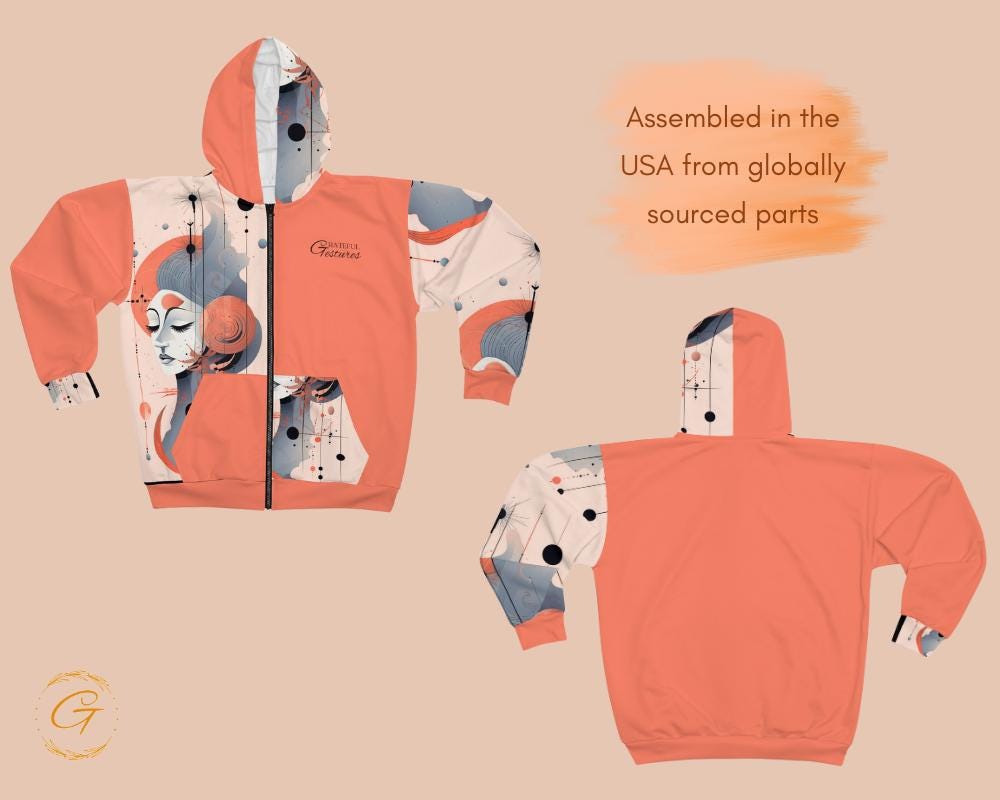 Quantum Pastel Design Unisex Zip Hoodie All-Over Print