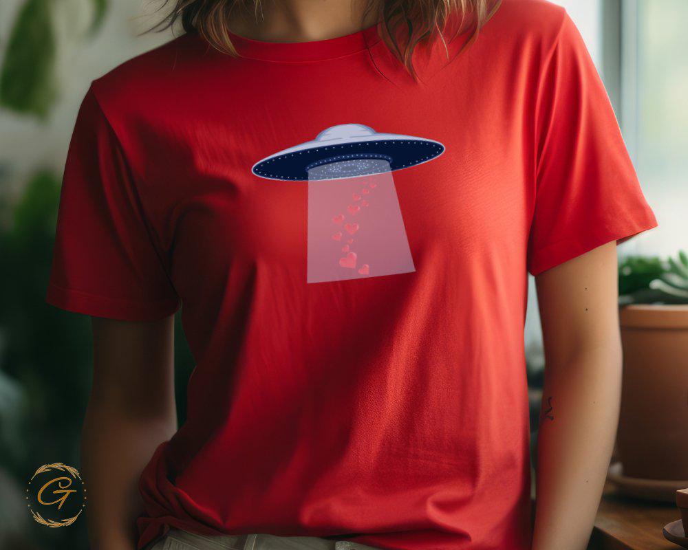 UFO Alien Abduction T-Shirt, Unique Space Graphic Tee