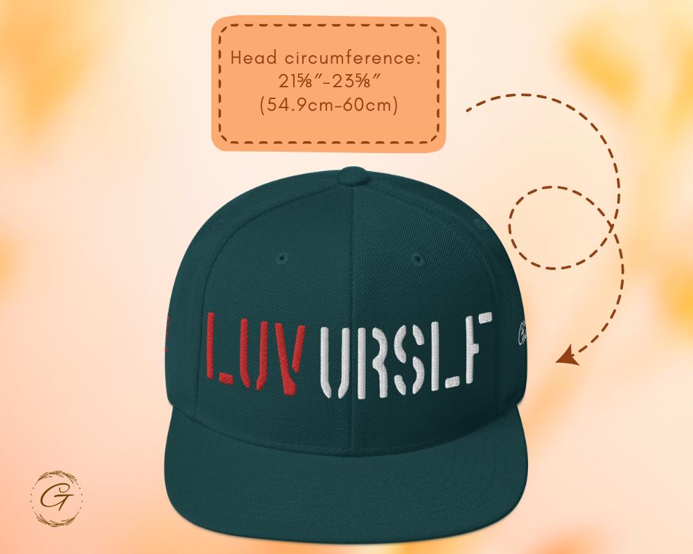 LUV URSELF Snapback Hat, Embroidered Adjustable Cap