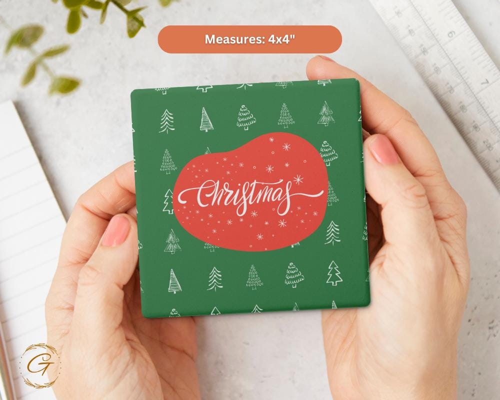 Soapstone Coaster Christmas Design