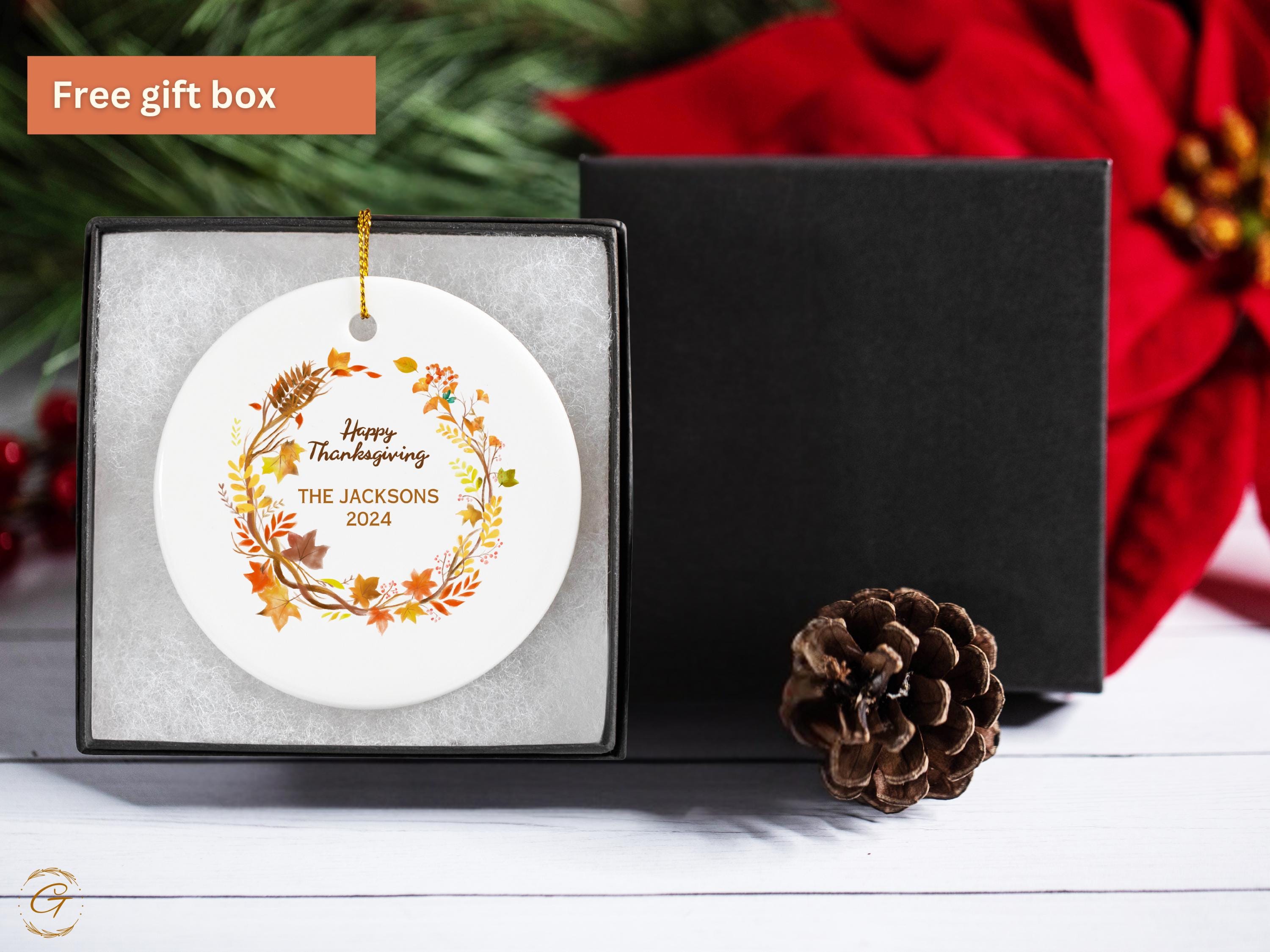 Thanksgiving Wreath Ornaments, Customizable Thanksgiving Decor