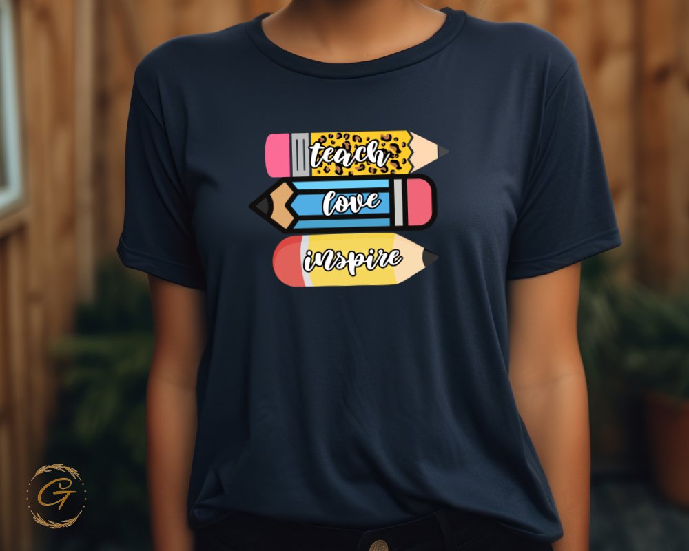 Teach Love Inspire Pencil Design Shirt product