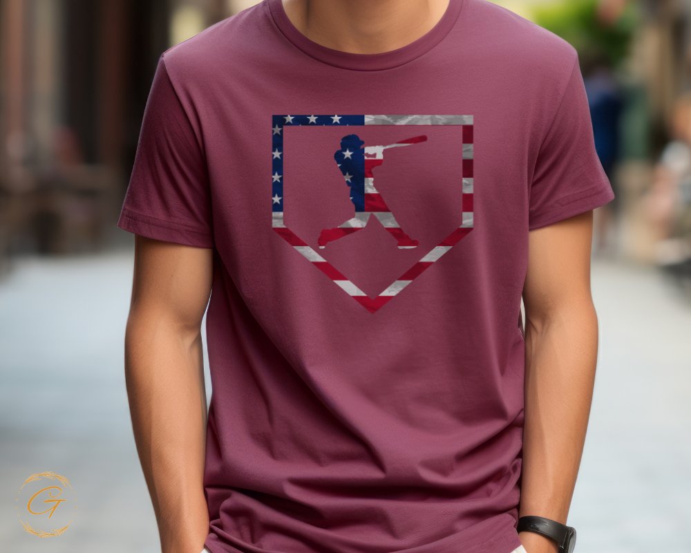 Patriotic Baseball Player Graphic Tee product