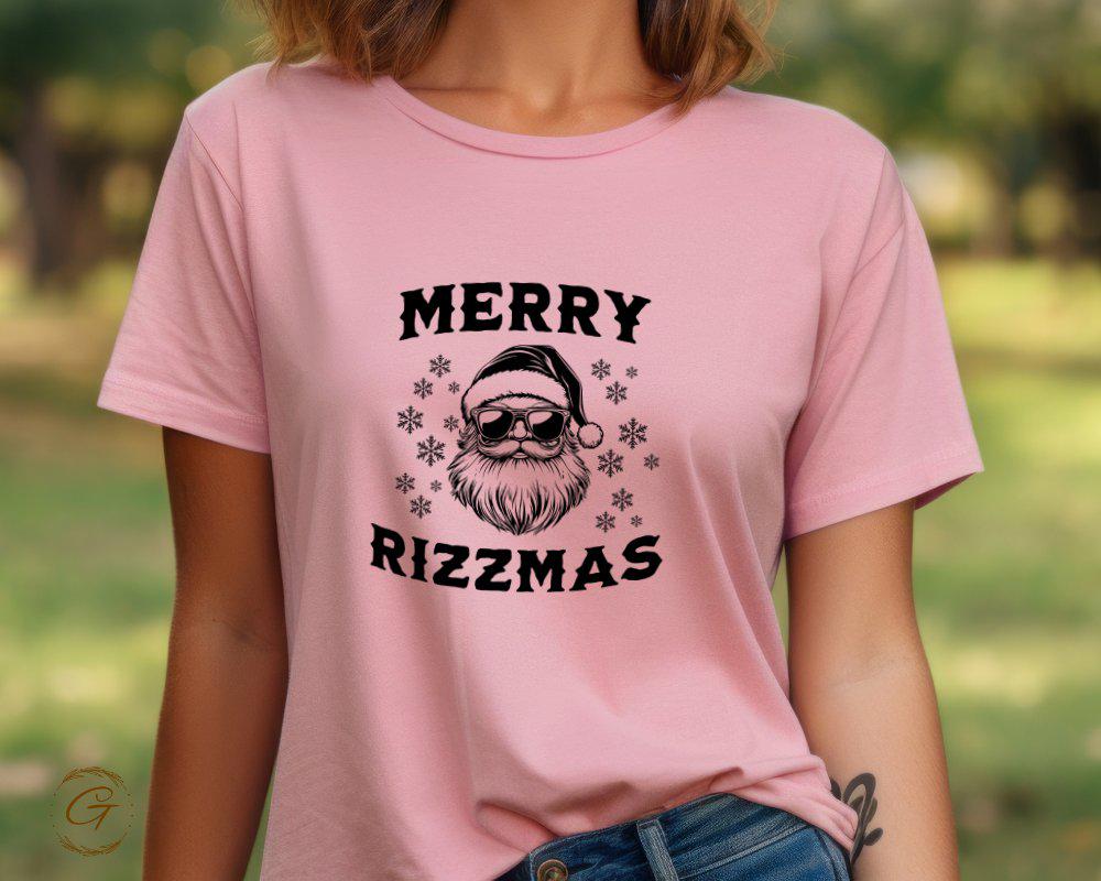 Christmas T-Shirt, Merry Rizzmas Santa Beard Christmas Tee