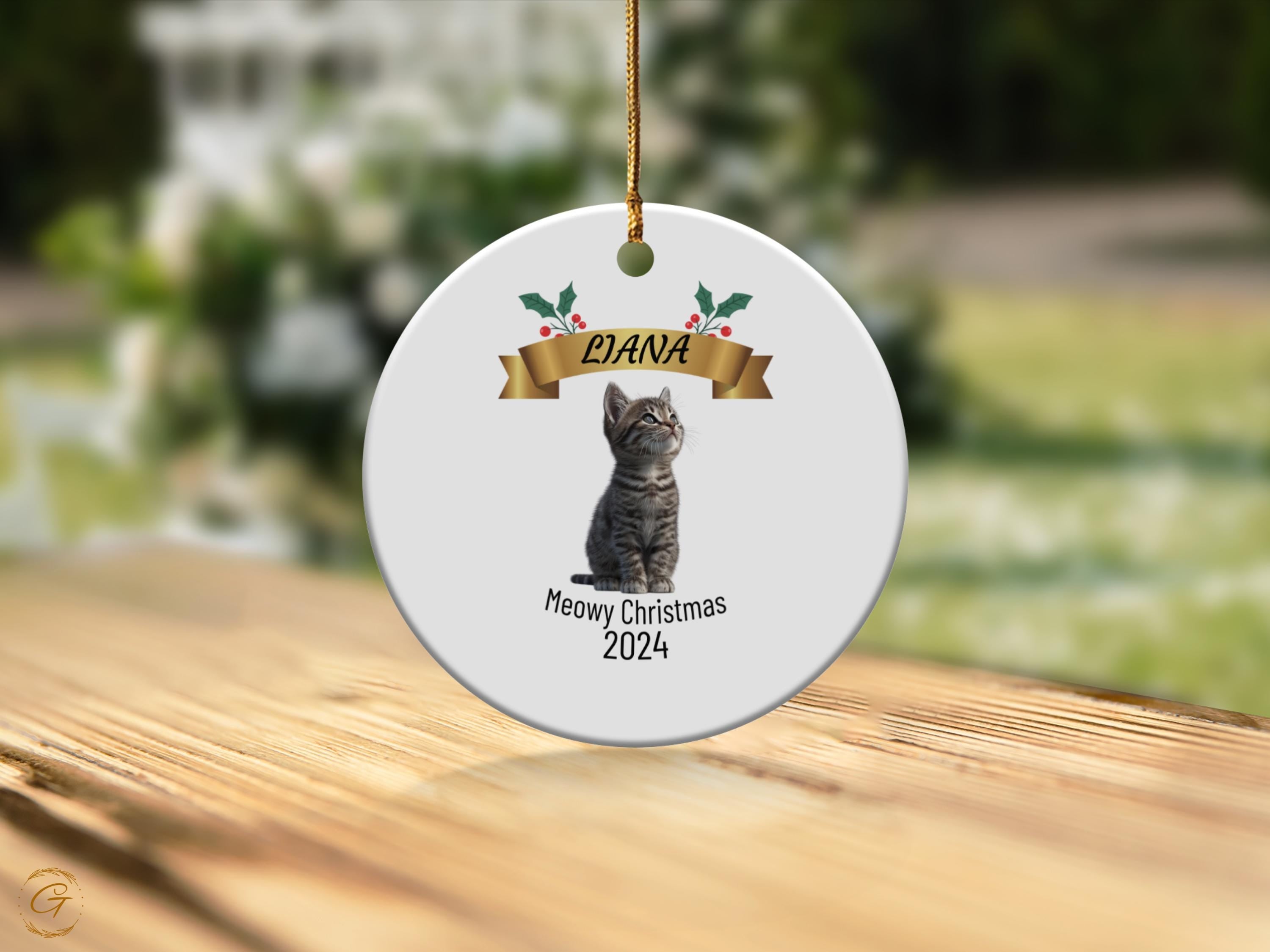 Personalized Cat Christmas Ornament 2024